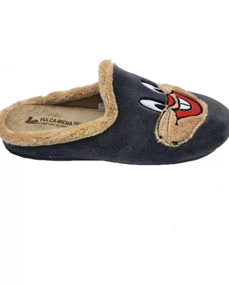 VULCA-BICHA Calzado De Casa De Hombre Zapatilla Conejo Gris Best Sale