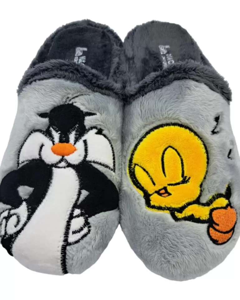 VULCA-BICHA Calzado De Casa De Mujer Y Niña Y Niño Zapatilla Gato Gris Store