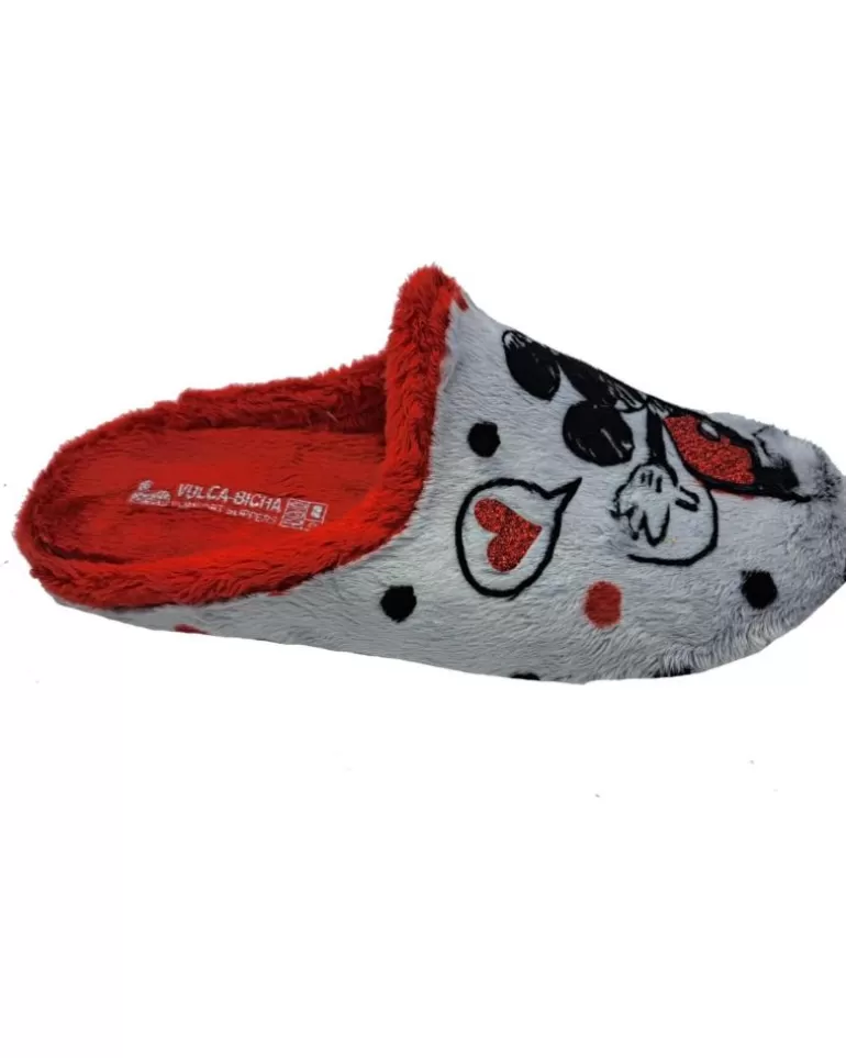 VULCA-BICHA Calzado De Casa De Mujer Y Niña Zapatilla Raton Rojo Fashion