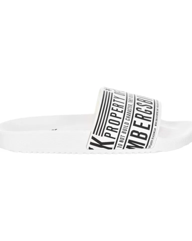 BIKKEMBERGS Chanclas De Hombre Chancla De Pala Slipper Blanco Clearance