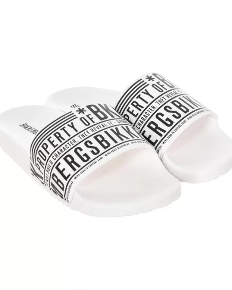 BIKKEMBERGS Chanclas De Hombre Chancla De Pala Slipper Blanco Clearance