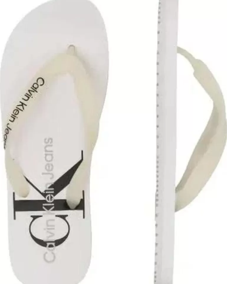 CALVIN KLEIN Chanclas De Hombre Chanclas Jeans Beach Sandal White Fashion