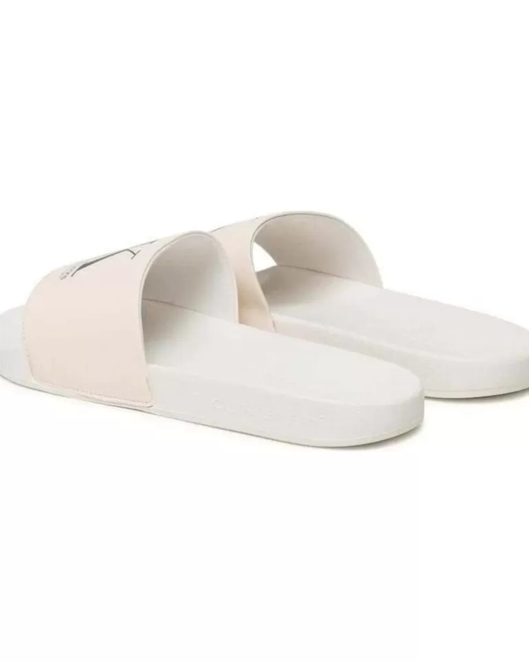 CALVIN KLEIN Chanclas De Hombre Chanclas Jeans Slide Oversi Ancient White Discount