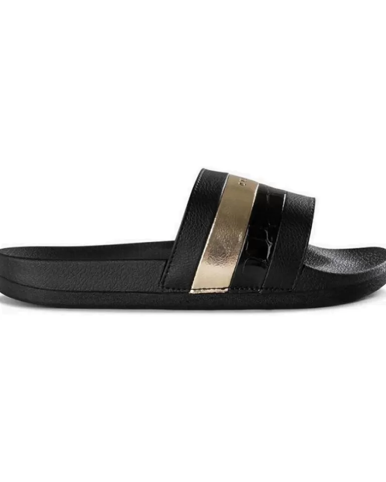CRUYFF Chanclas De Mujer Aqua Copa Bcn - Croco Patent- Cc231720 Negro Best