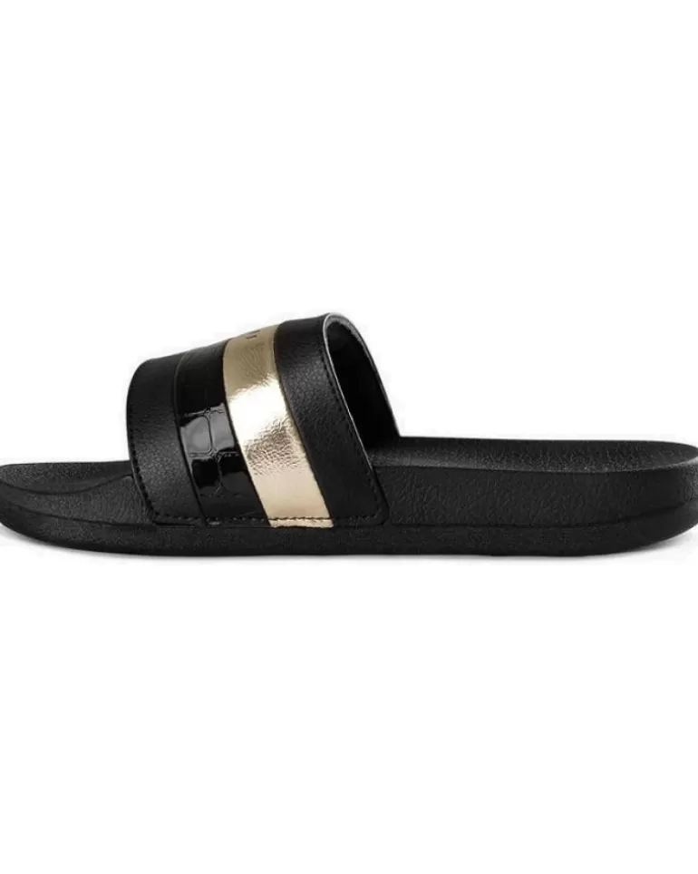 CRUYFF Chanclas De Mujer Aqua Copa Bcn - Croco Patent- Cc231720 Negro Best