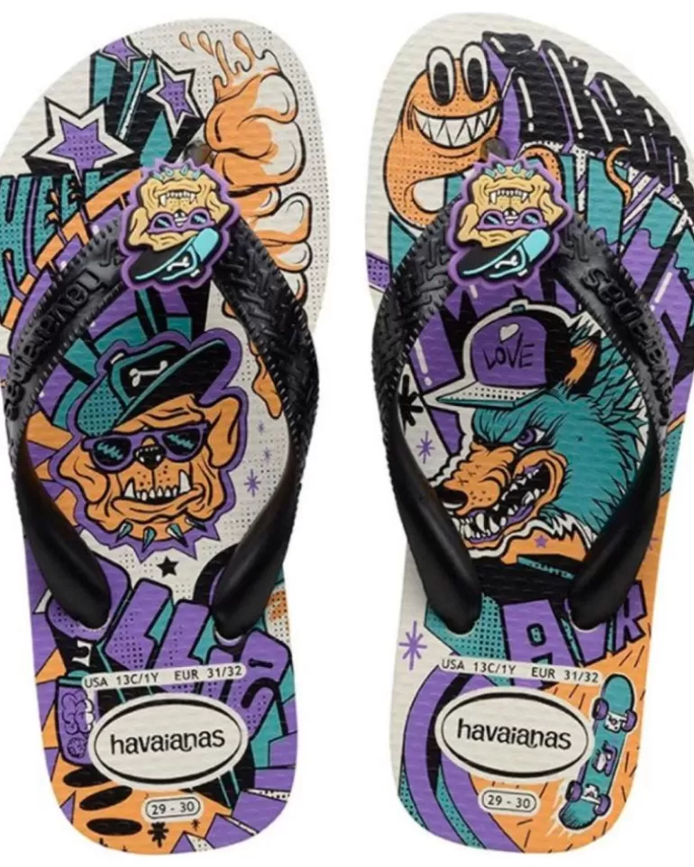 HAVAIANAS Chanclas De Niña Y Niño Kids Top Grafitti Blanco Discount