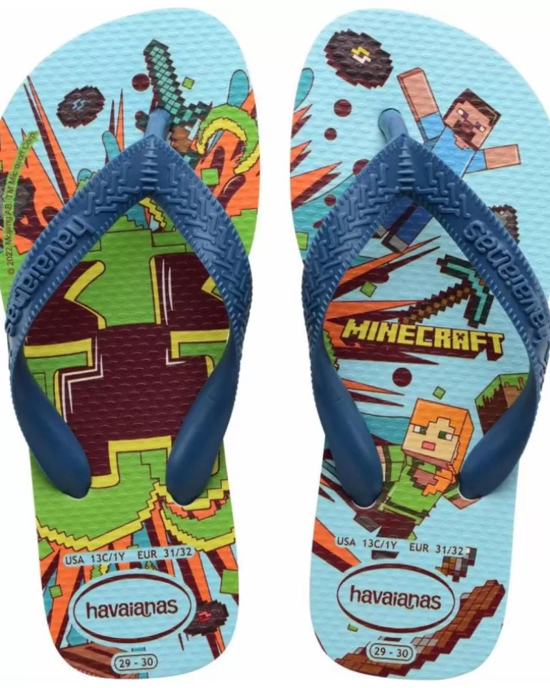 HAVAIANAS Chanclas De Niño Kids Minecraft Azul Cheap