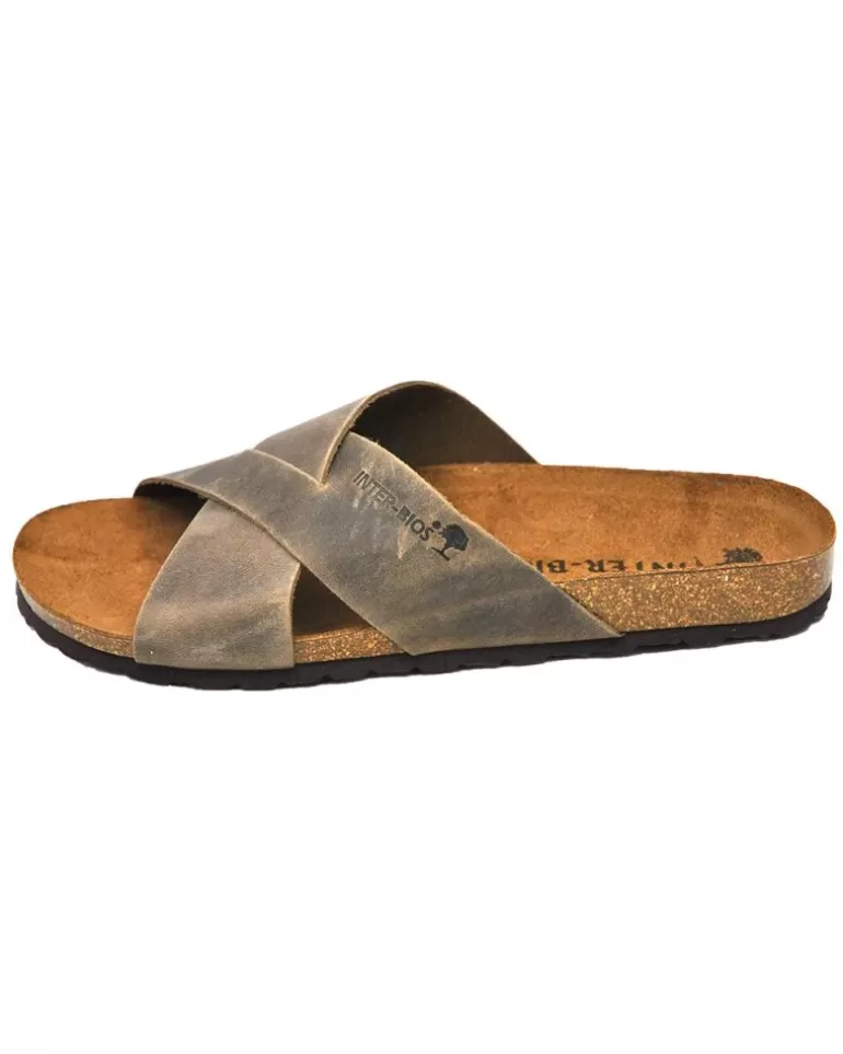 INTERBIOS Chanclas De Hombre Inter-Bios 9509 Sandalia Piel Bio Hombre Pardo Cheap