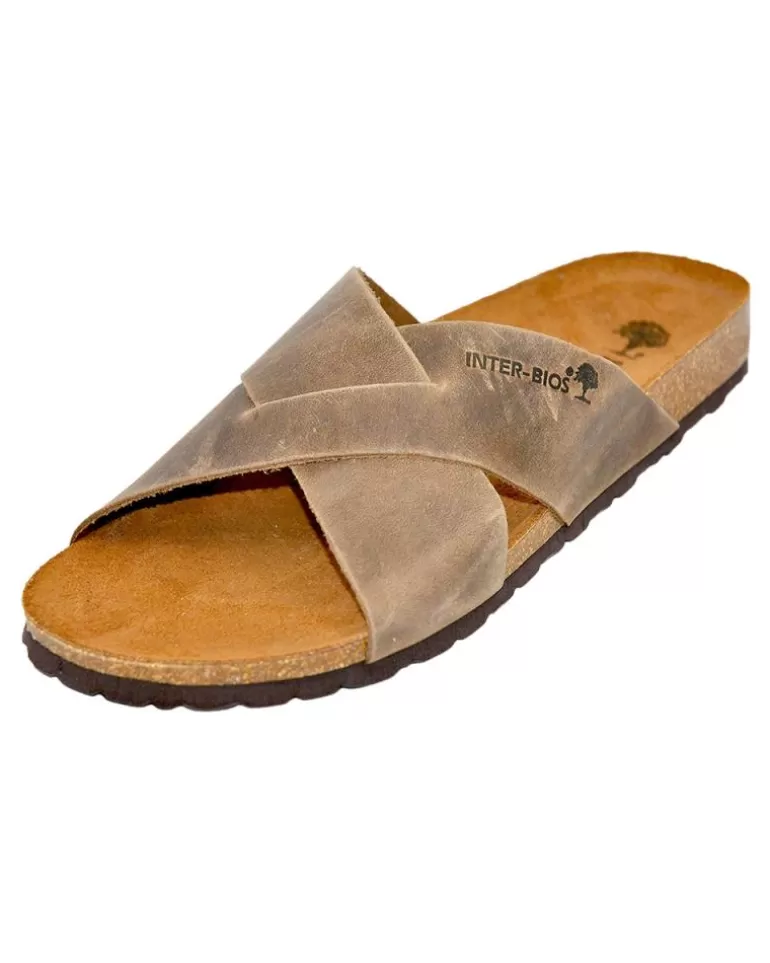 INTERBIOS Chanclas De Hombre Inter-Bios 9509 Sandalia Piel Bio Hombre Pardo Cheap