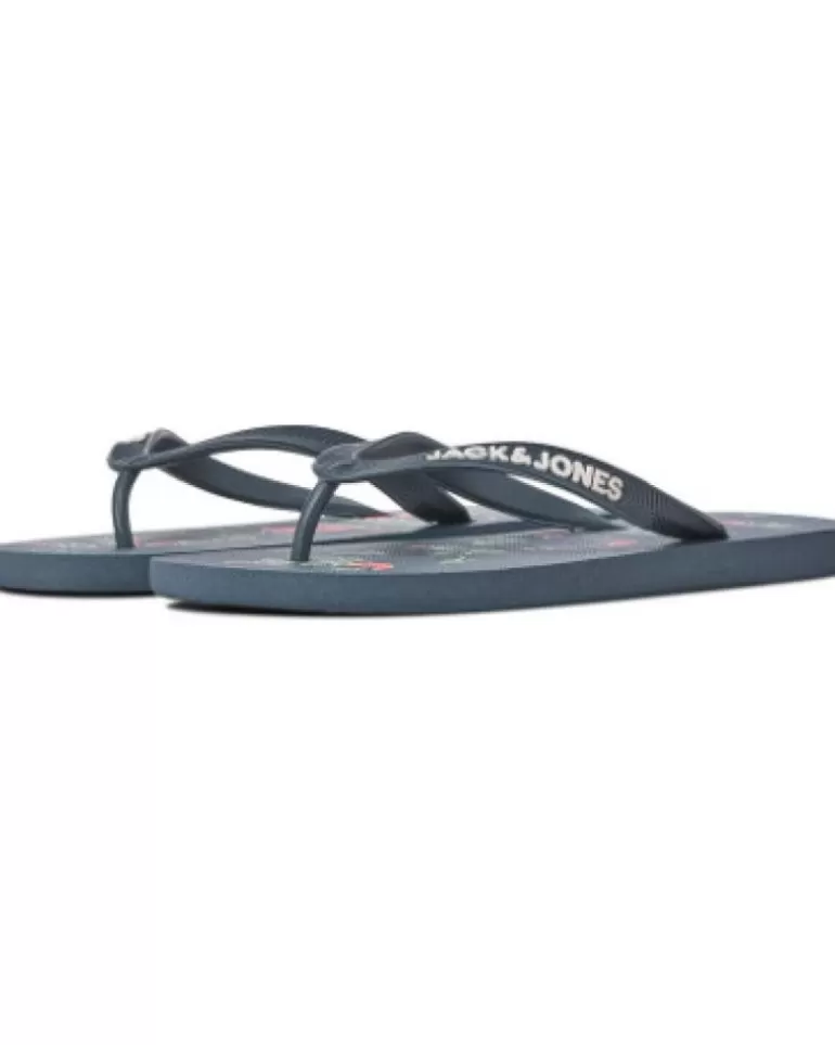 JACK AND JONES Chanclas De Hombre Chancla Logo Jackjones Azul Clearance