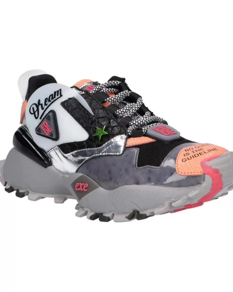 EXE De Mujer 928-3 Leather Black-Orange Hot