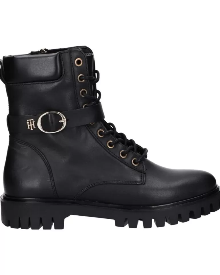 TOMMY HILFIGER De Mujer Fw0Fw06734 Buckle Lace Up Bds Black Cheap