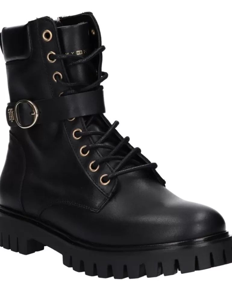 TOMMY HILFIGER De Mujer Fw0Fw06734 Buckle Lace Up Bds Black Cheap