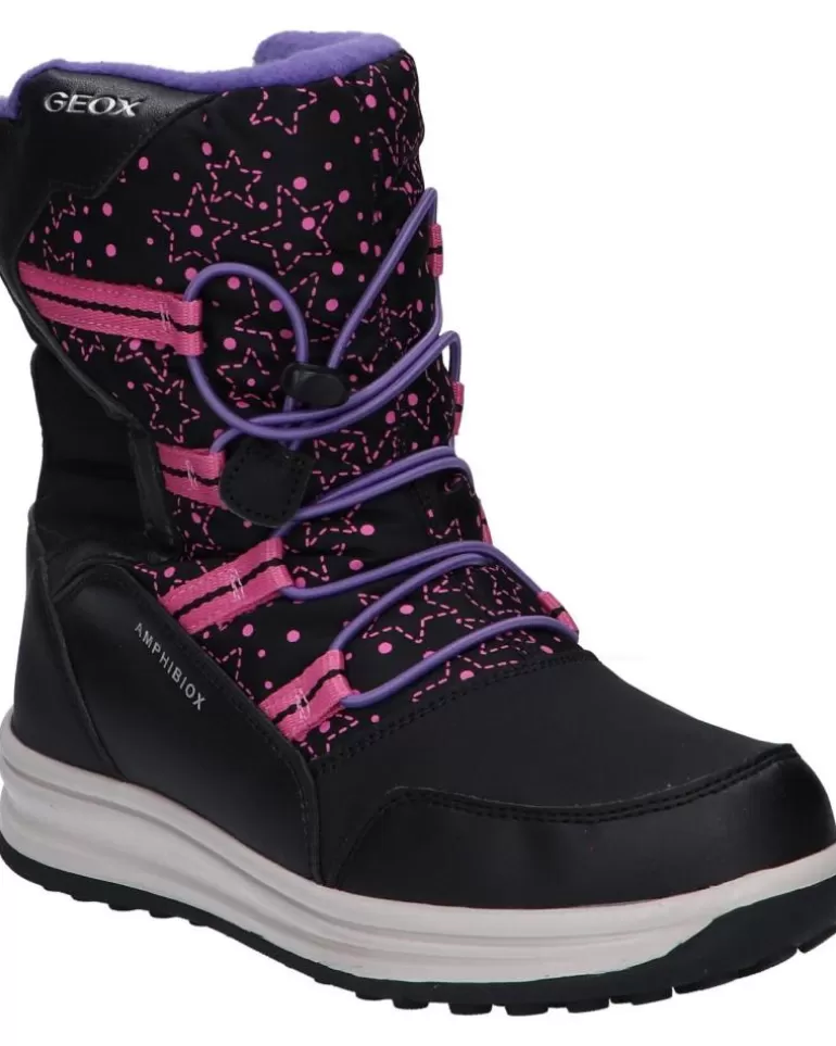 GEOX De Mujer Y Niña J26Fua 054Fu J Roby Girl B Abx C0922 Black-Fuchsia Clearance