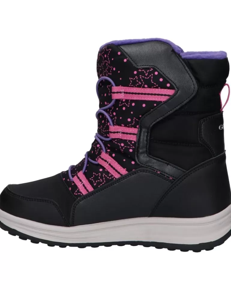 GEOX De Mujer Y Niña J26Fua 054Fu J Roby Girl B Abx C0922 Black-Fuchsia Clearance