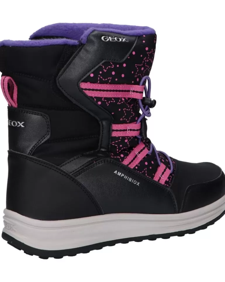 GEOX De Mujer Y Niña J26Fua 054Fu J Roby Girl B Abx C0922 Black-Fuchsia Clearance