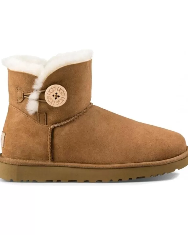 UGG De Mujer Y Niña 1016422 Mini Bailey Button Ii Chestnut Hot