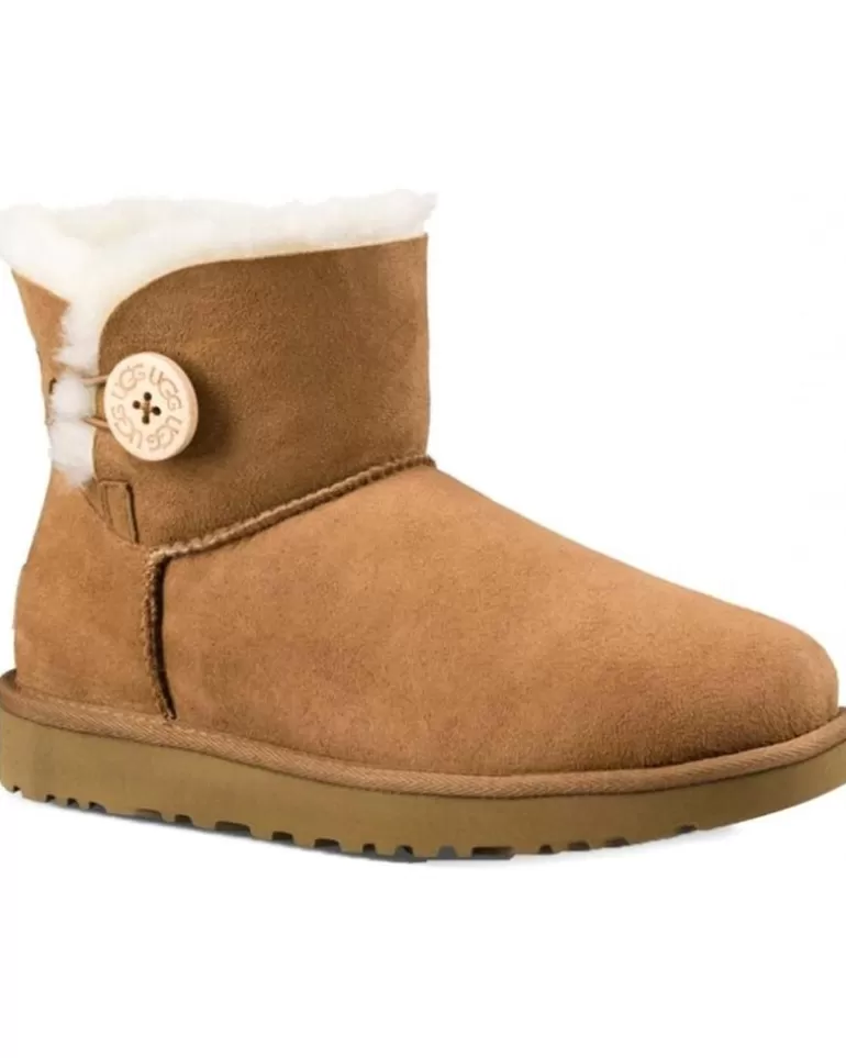 UGG De Mujer Y Niña 1016422 Mini Bailey Button Ii Chestnut Hot