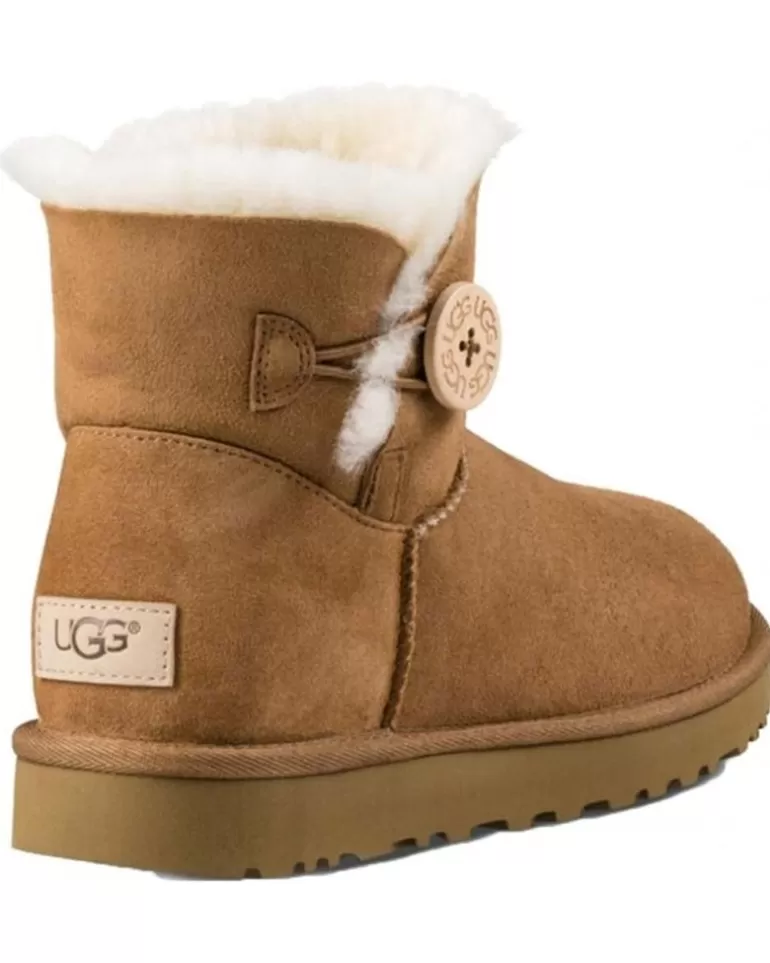 UGG De Mujer Y Niña 1016422 Mini Bailey Button Ii Chestnut Hot