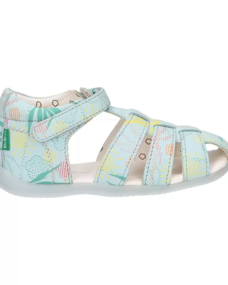 KICKERS De Niña Y Niño 895392-10 Bigflo-2 Cow Nappa 53 Bleu Clair Suns Fashion