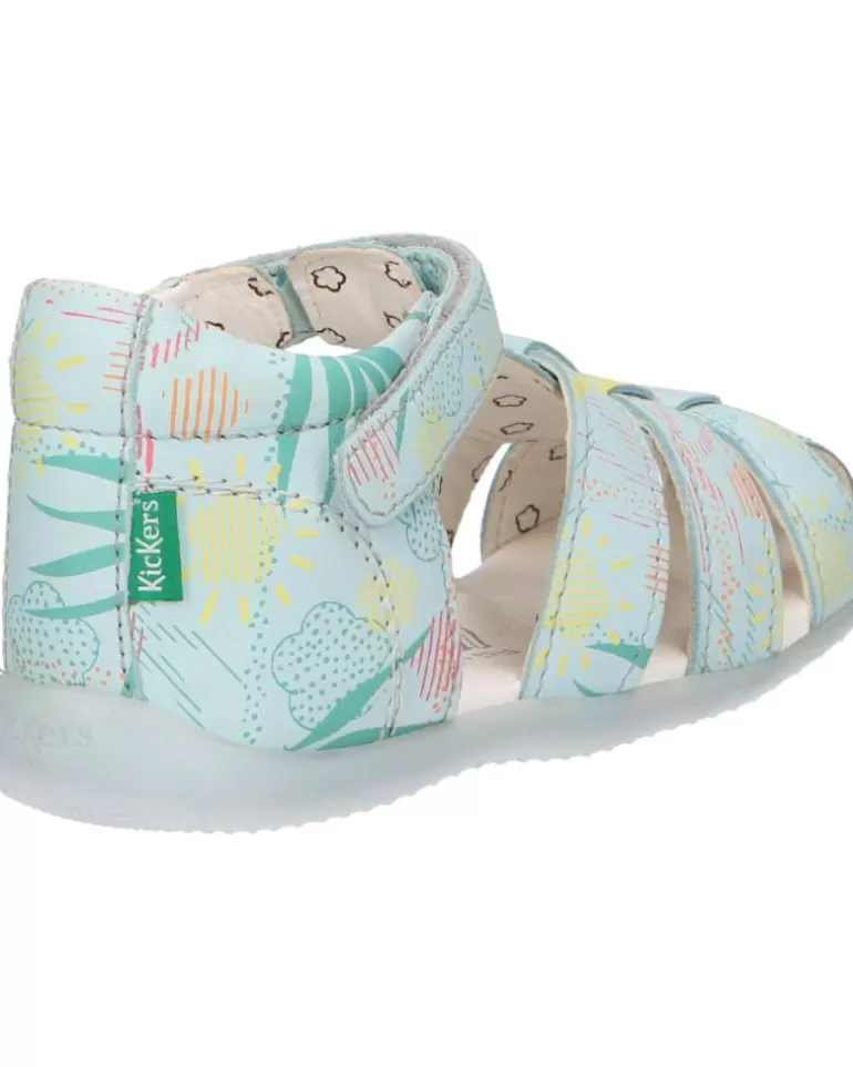 KICKERS De Niña Y Niño 895392-10 Bigflo-2 Cow Nappa 53 Bleu Clair Suns Fashion