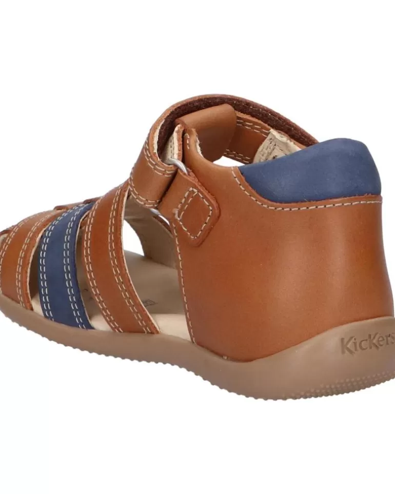 KICKERS De Niño 927262-10 Bipod Cuir Cow A 116 Camel Bleu Cheap
