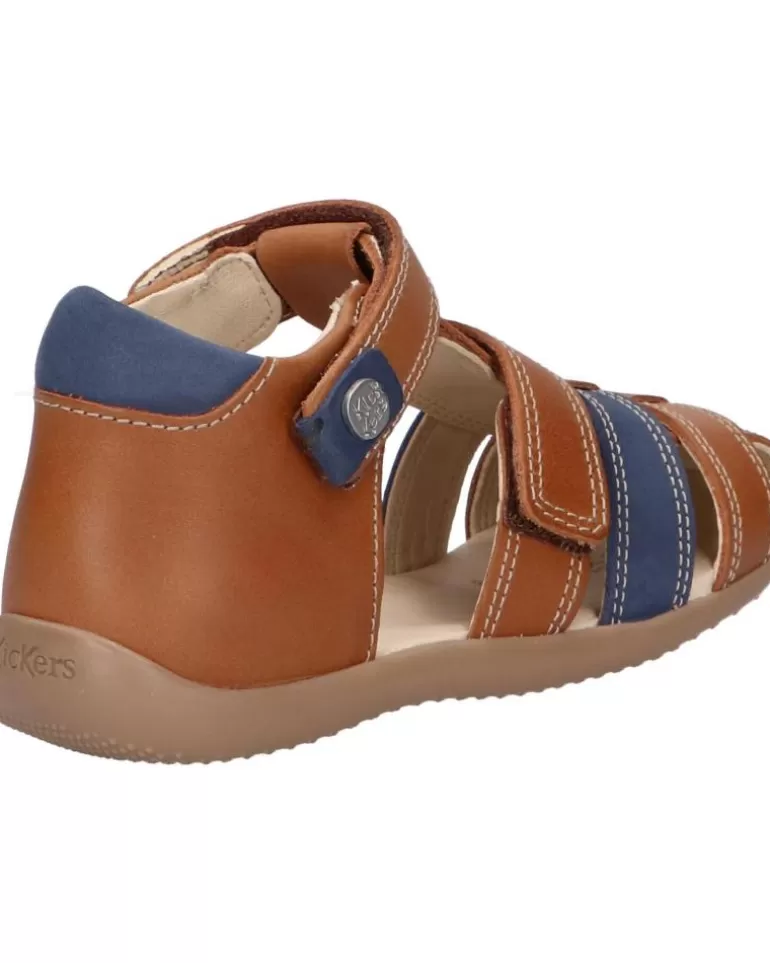 KICKERS De Niño 927262-10 Bipod Cuir Cow A 116 Camel Bleu Cheap