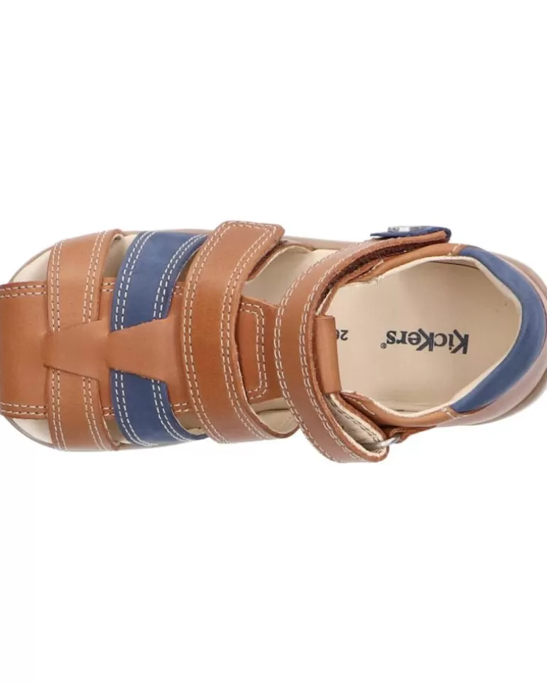 KICKERS De Niño 927262-10 Bipod Cuir Cow A 116 Camel Bleu Cheap
