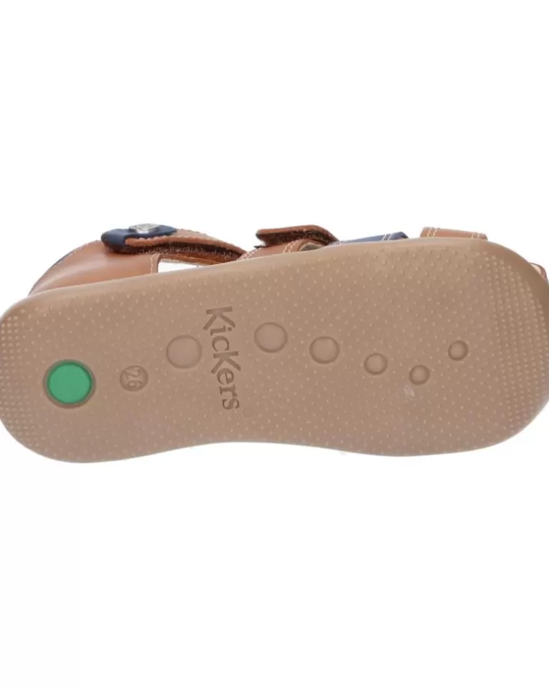 KICKERS De Niño 927262-10 Bipod Cuir Cow A 116 Camel Bleu Cheap