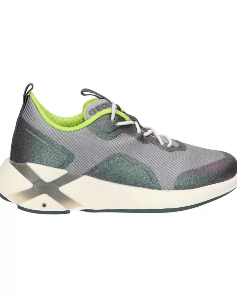 GEOX Deportivas De Niño J04Dda 011Bc J Playkix Boy C1695 Dk Silver-Lime Outlet