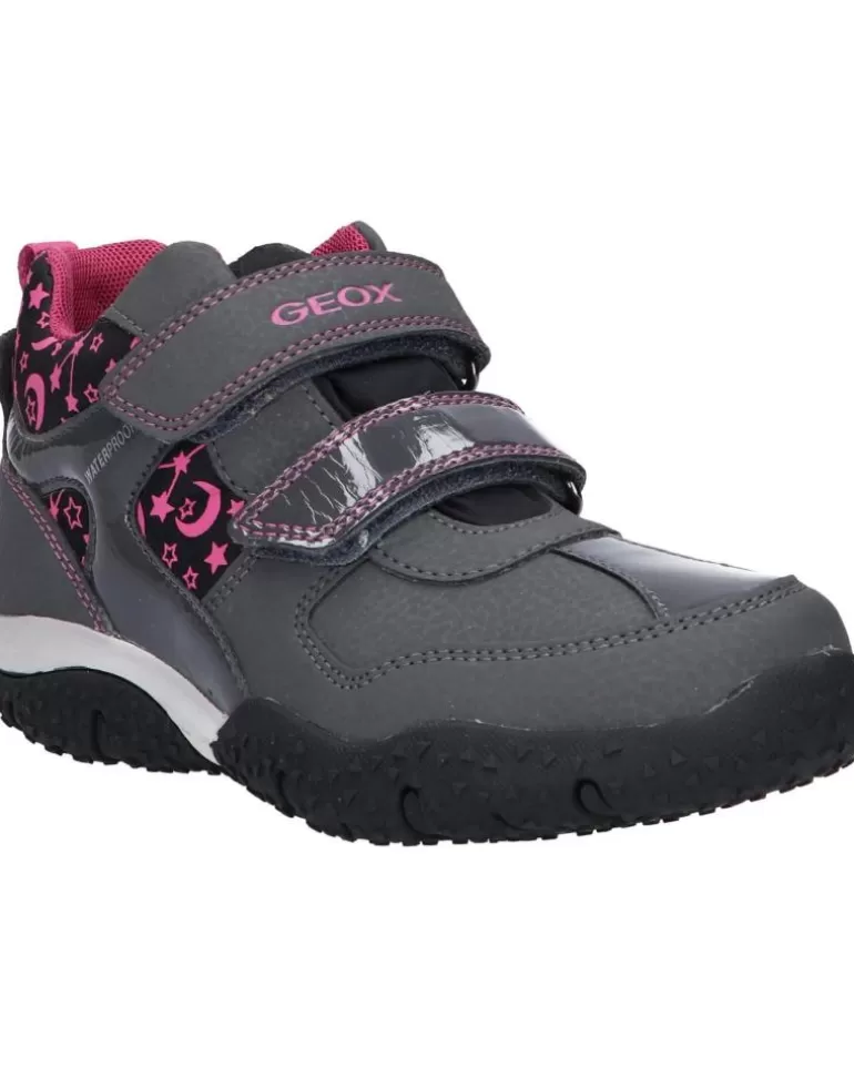 GEOX Deportivas De Mujer Y Niña J042Va 0Cefu J Baltic Girl B Wpf C9325 Dk Grey-Fuchsia New