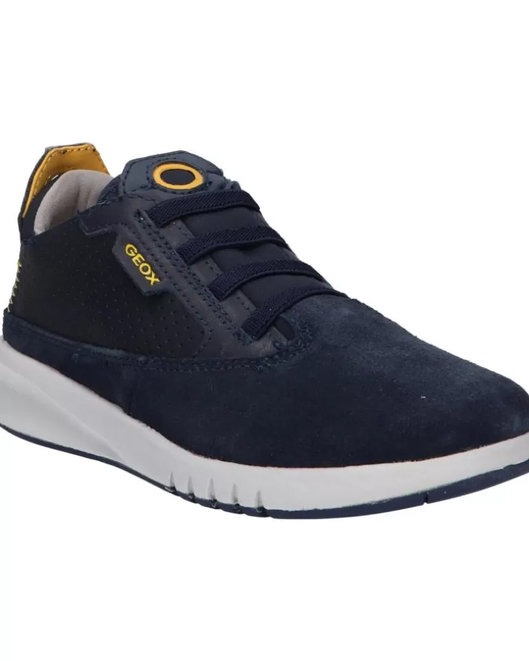 GEOX Deportivas De Mujer Y Niña J16Bna 02285 J Aeranter C0916 Navy-Ochreyellow Flash Sale
