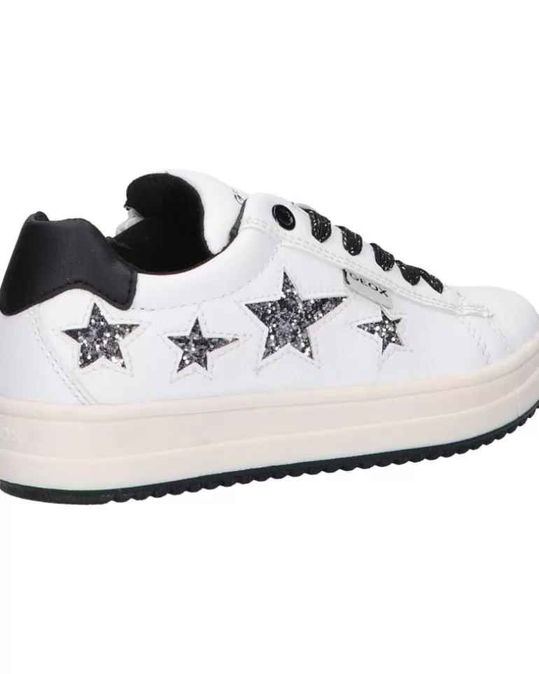 GEOX Deportivas De Niña J02Bdb 000Bc J Rebecca Girl C0404 White-Black Shop