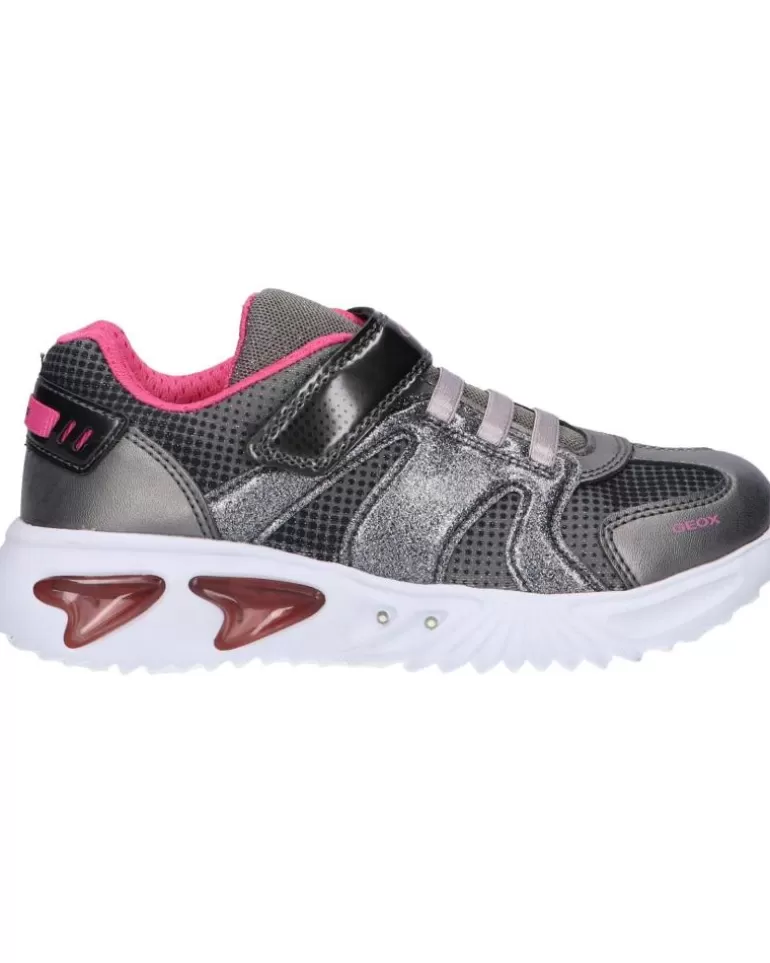 GEOX Deportivas De Niña J16E9A 0Gfnf J Assister Girl C1A8N Dk Silver-Fuchsia New