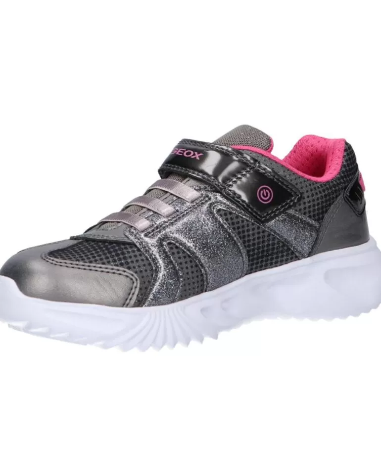 GEOX Deportivas De Niña J16E9A 0Gfnf J Assister Girl C1A8N Dk Silver-Fuchsia New