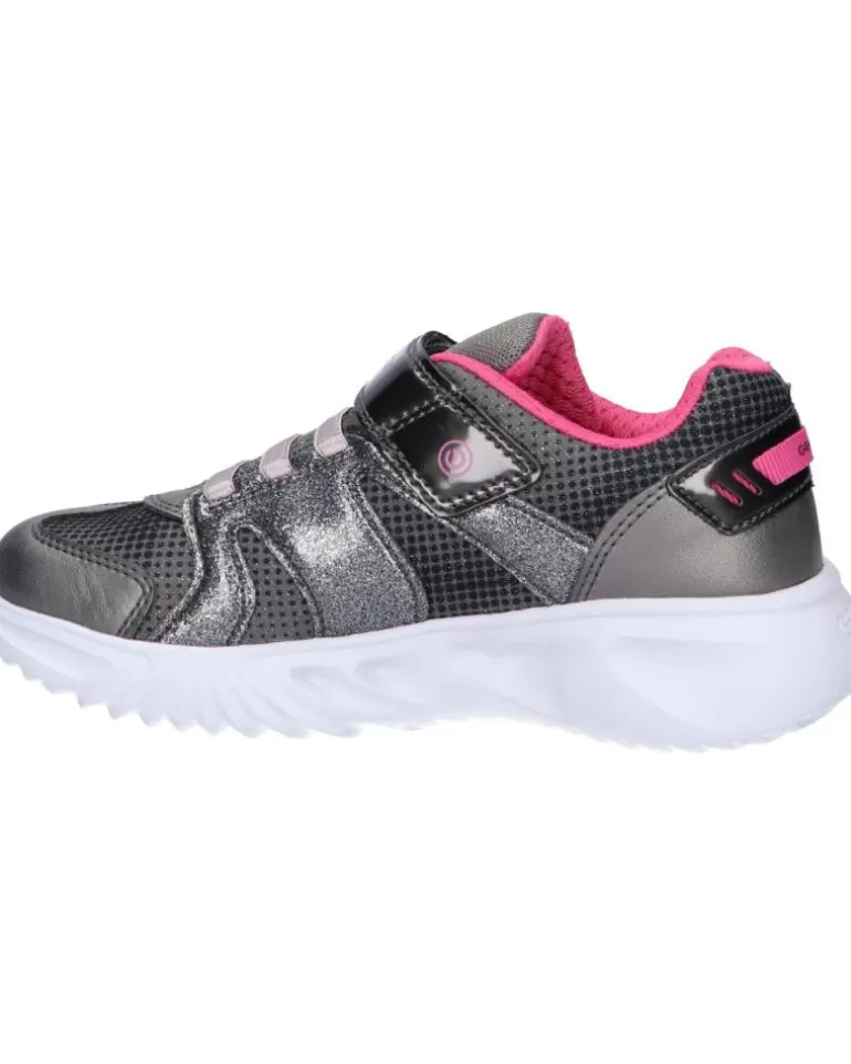 GEOX Deportivas De Niña J16E9A 0Gfnf J Assister Girl C1A8N Dk Silver-Fuchsia New