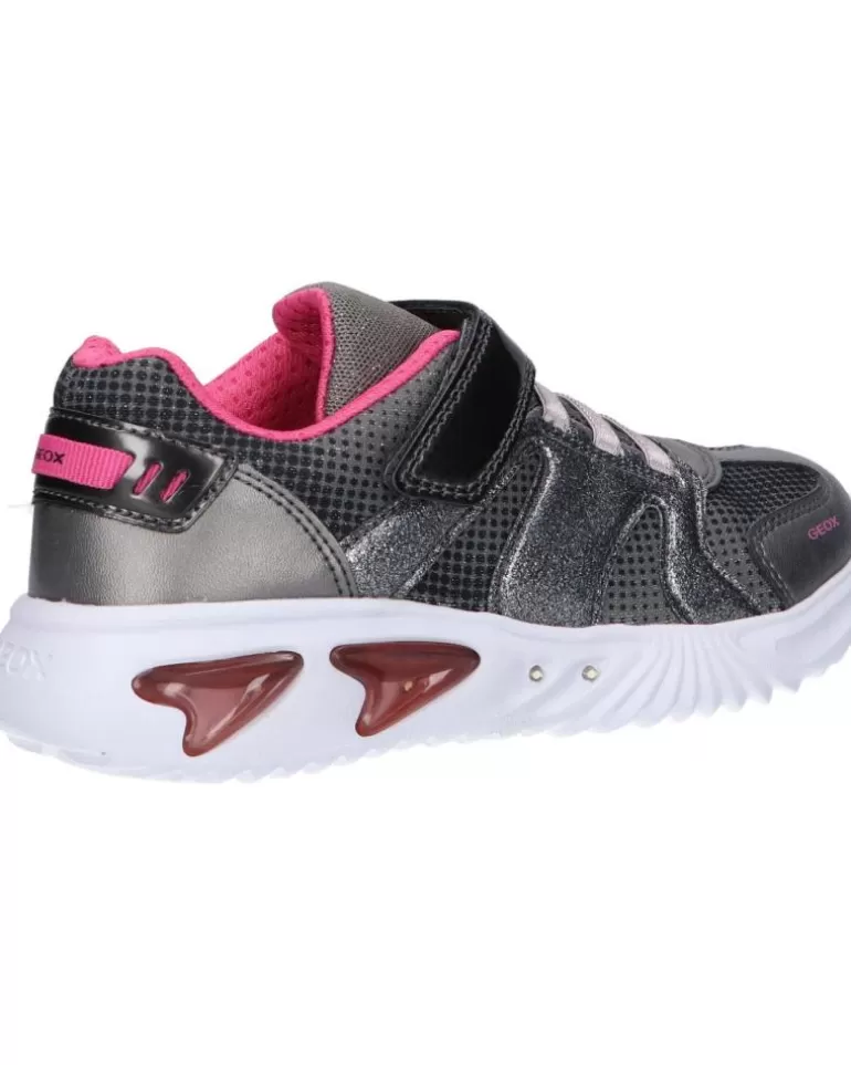 GEOX Deportivas De Niña J16E9A 0Gfnf J Assister Girl C1A8N Dk Silver-Fuchsia New