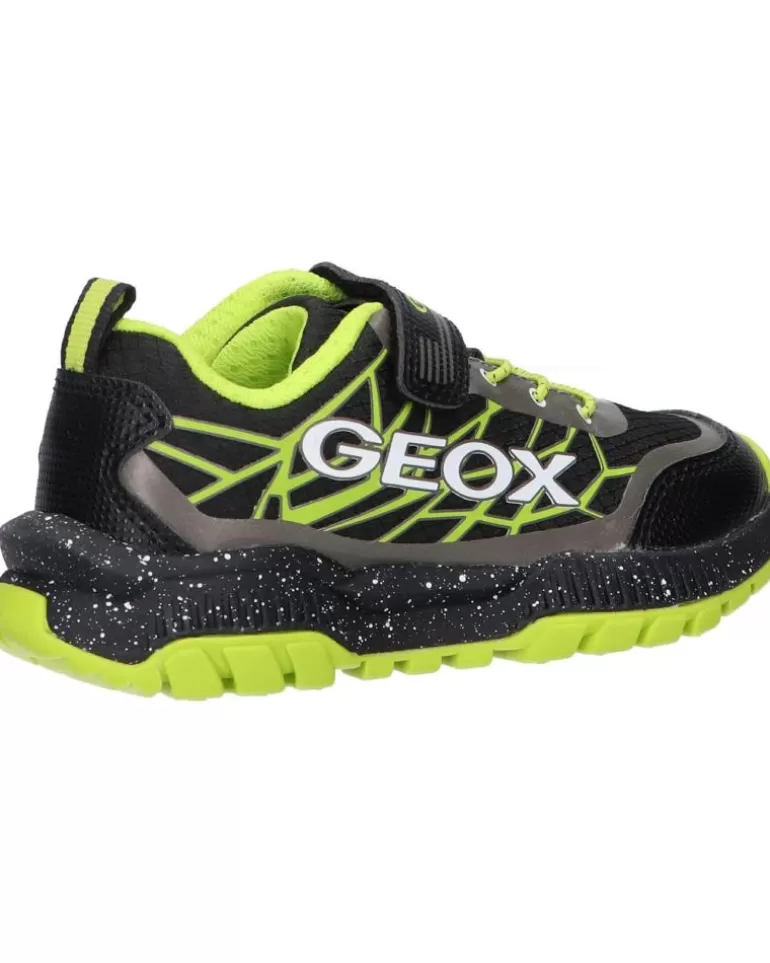 GEOX Deportivas De Niño J15Axb 0Fuce J Tuono Boy C0802 Black-Lime Clearance