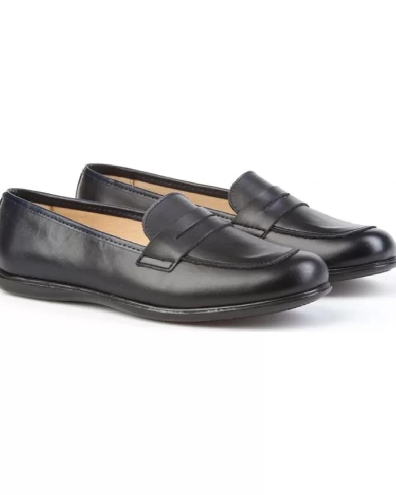 ANGELITOS Mocasines De Niña Y Niño Escolar Piel 466 Marino Flash Sale