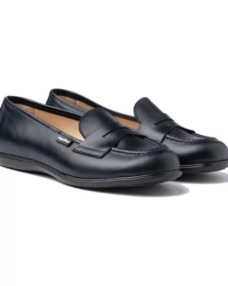 ANGELITOS Mocasines De Niña Y Niño Escolar Piel 467 Marino Shop