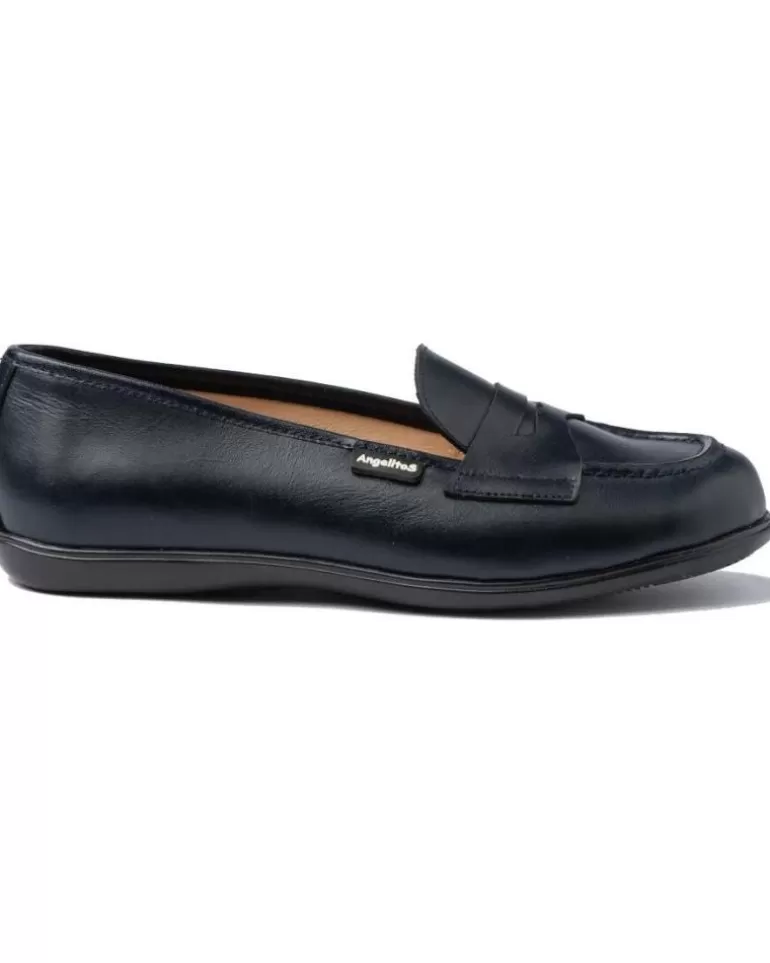 ANGELITOS Mocasines De Niña Y Niño Escolar Piel 467 Marino Shop