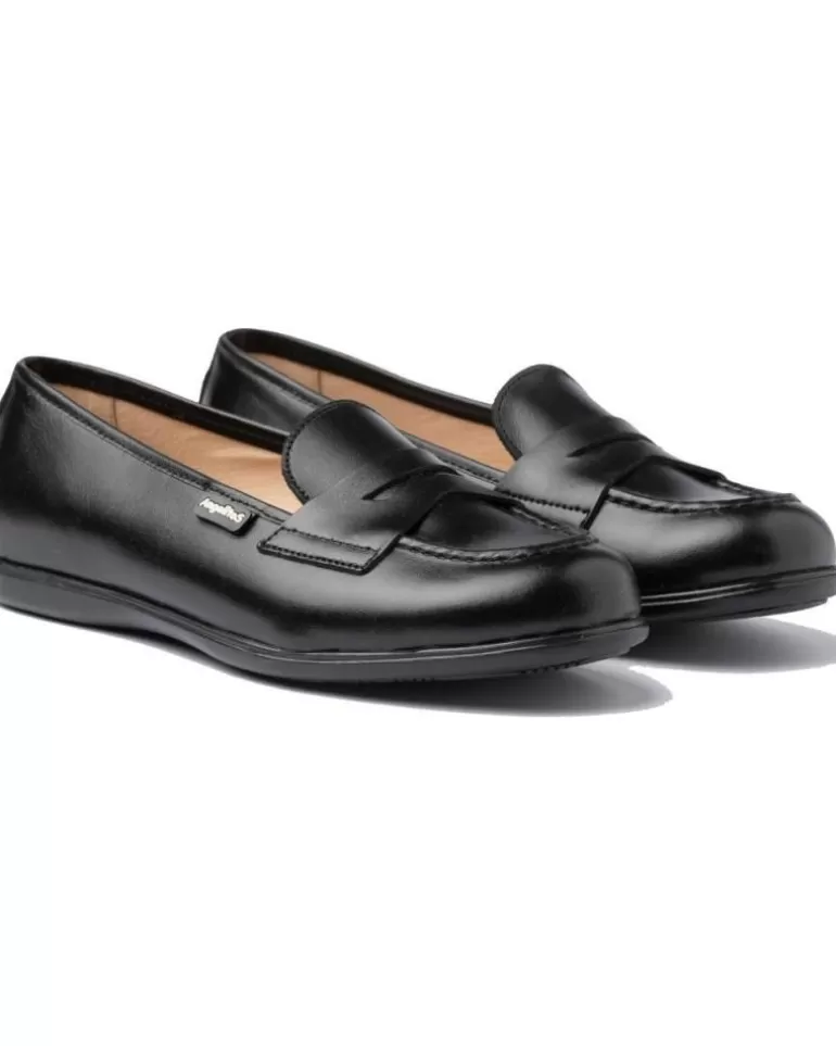 ANGELITOS Mocasines De Niña Y Niño Escolar Piel 467 Negro New