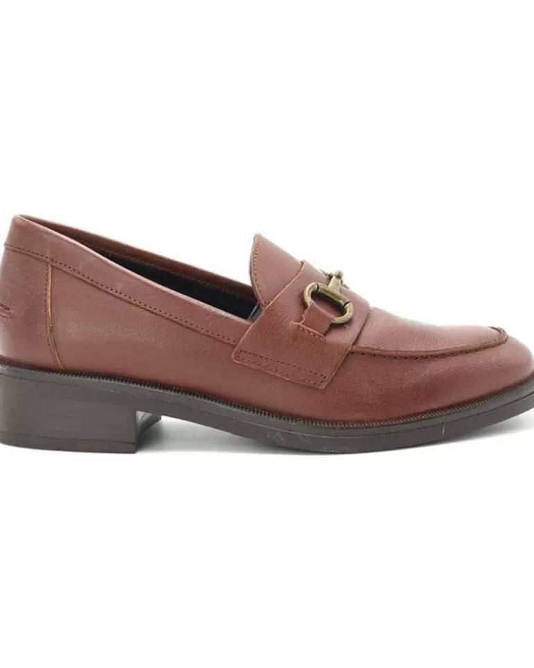 CLARA DURAN Mocasines De Mujer Mocasin Aplique Metalico Vilma Cuero Shop