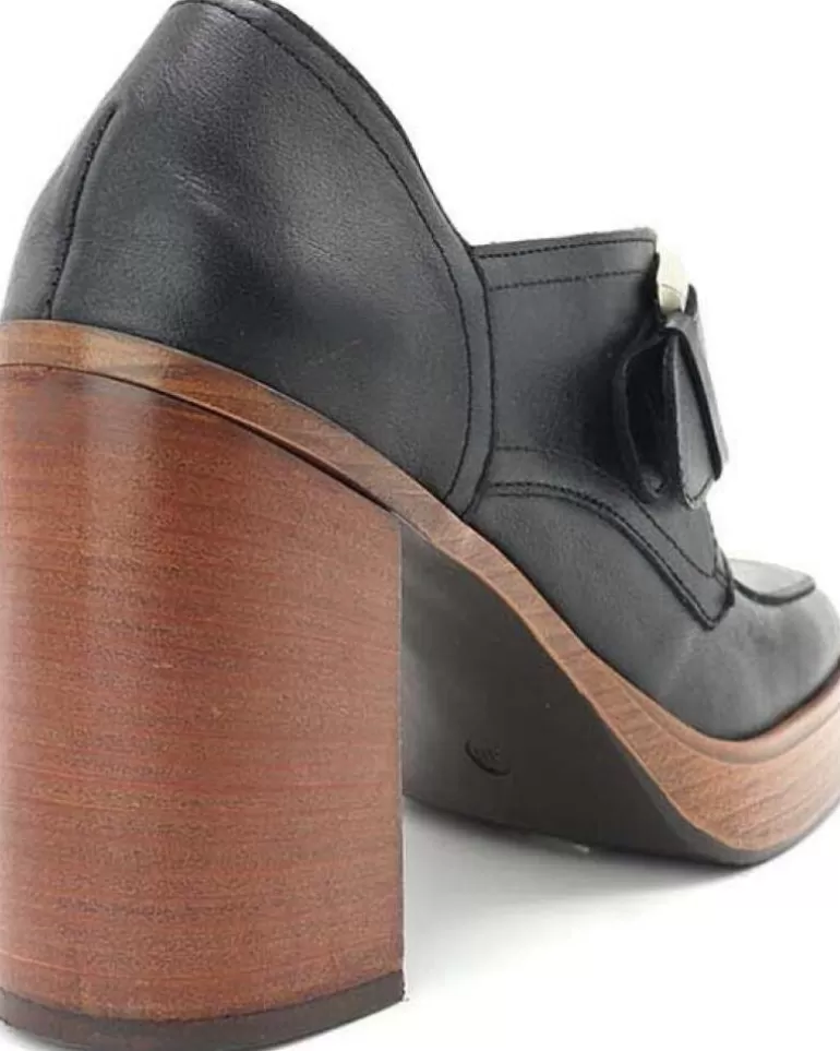 CLARA DURAN Mocasines De Mujer Mocasin Hebilla Ursula Negro New