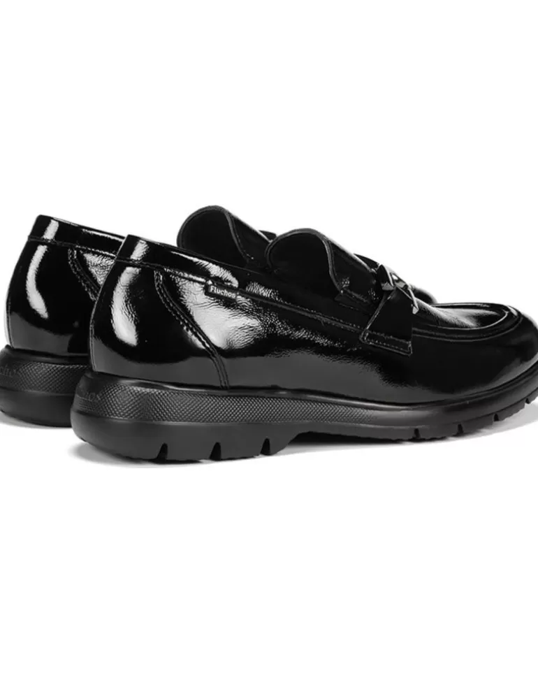 FLUCHOS Mocasines De Mujer Zapatos En Color Para Negro New
