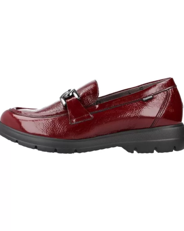 FLUCHOS Mocasines De Mujer Naplak Burdeos Hot
