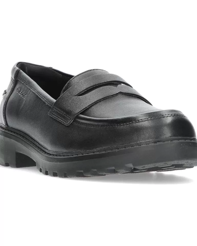 GEOX Mocasines De Mujer Y Niña Mocasin J3620C Black New