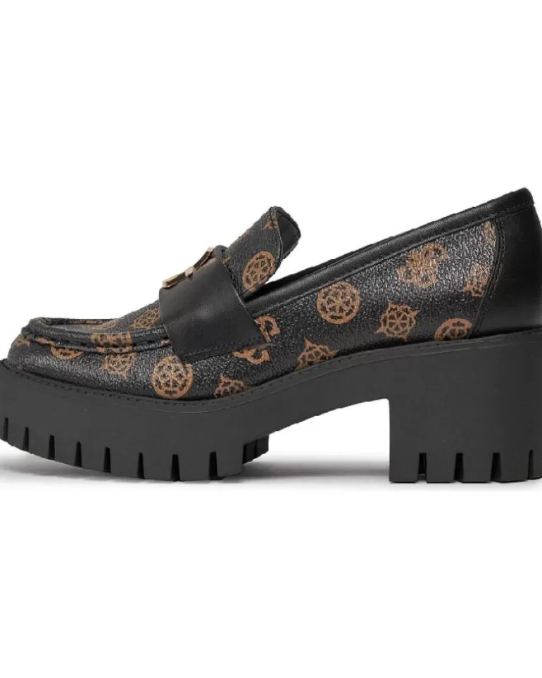 GUESS Mocasines De Mujer Wanye Fl8Wye Fal14 Negro New