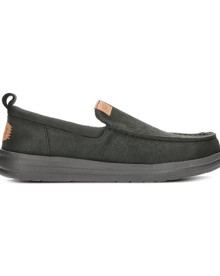 HEY DUDE Mocasines De Hombre Mocasin Dude Wally Grip Moc Craft Leather Black Cheap