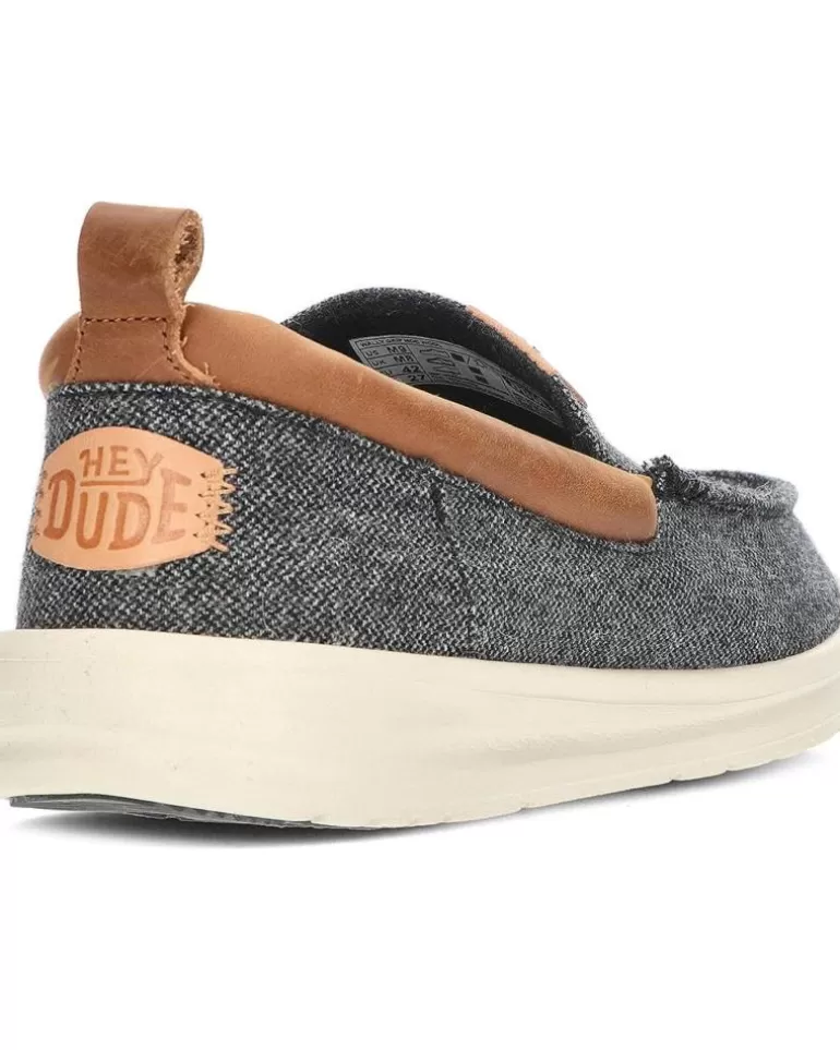 HEY DUDE Mocasines De Hombre Mocasines Dude Wally Grip Moc Wool Charcoal Discount